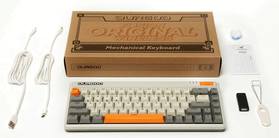 Durgod Fusion 65% Bluetooth 5.0 2.4G Wireless Mechanical Keyboard cherry switch type c software macro NKRO PBT Doubleshot keycap
