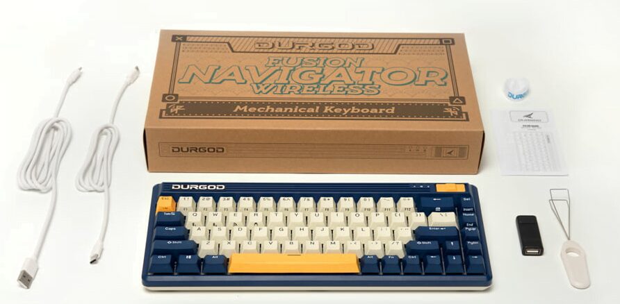 Durgod Fusion 65% Bluetooth 5.0 2.4G Wireless Mechanical Keyboard cherry switch type c software macro NKRO PBT Doubleshot keycap