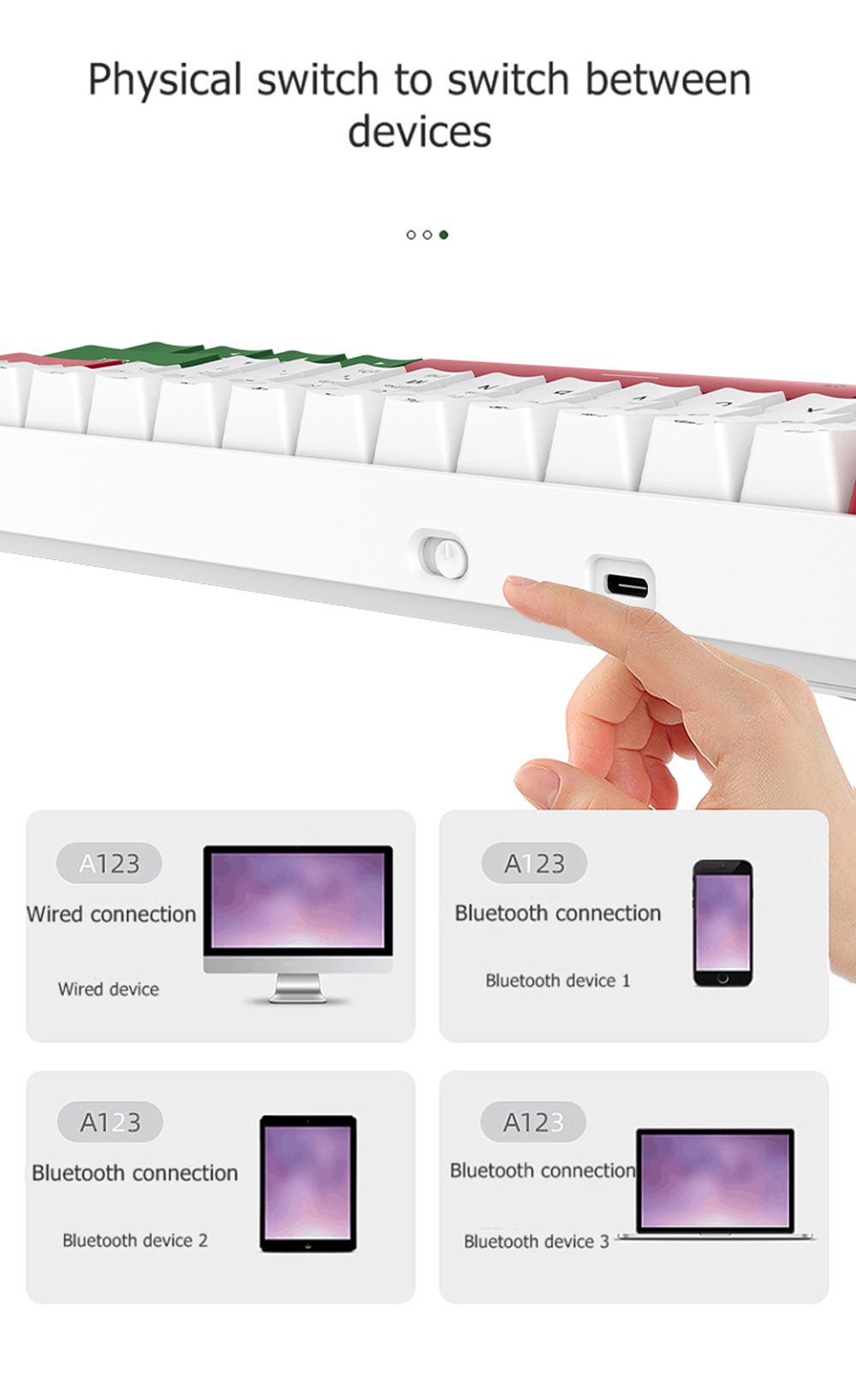 DAREU 60% Mini Mechanical Keyboard Portable 61 Keys Dual-mode Bluetooth Wireless Wired PBT Keycaps Magnetic Tripod Gaming KB DAREU 60% Mini Mechanical Keyboard Portable 61 Keys Dual-mode Bluetooth Wireless Wired PBT Keycaps Magnetic Tripod Gaming KB