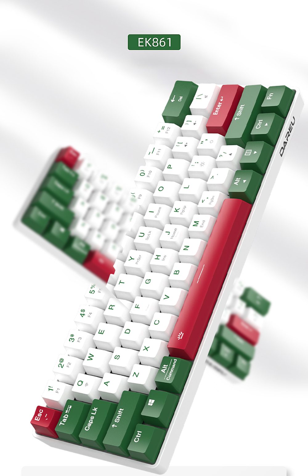 DAREU 60% Mini Mechanical Keyboard Portable 61 Keys Dual-mode Bluetooth Wireless Wired PBT Keycaps Magnetic Tripod Gaming KB DAREU ek861