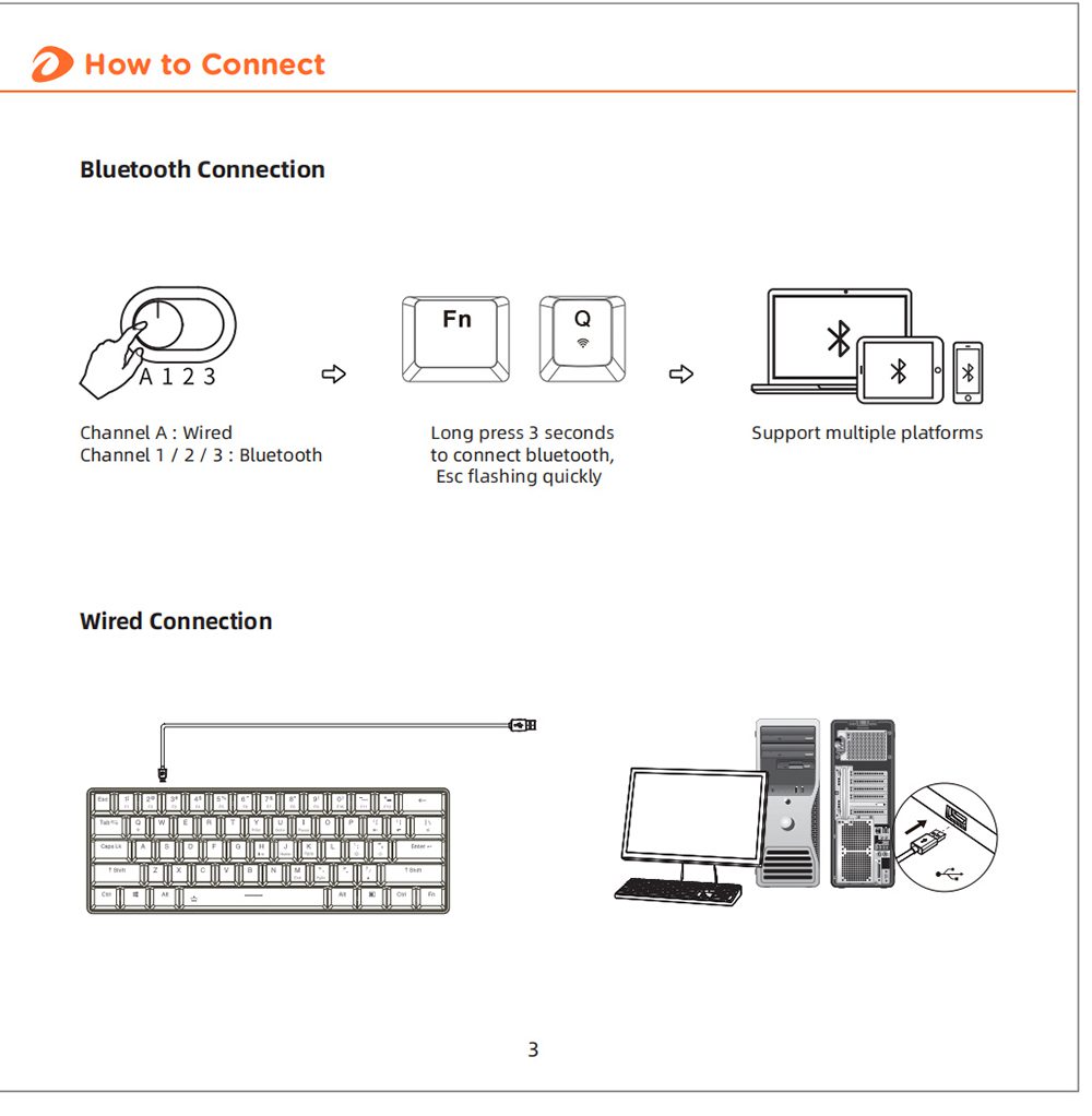 DAREU 60% Mini Mechanical Keyboard Portable 61 Keys Dual-mode Bluetooth Wireless Wired PBT Keycaps Magnetic Tripod Gaming KB