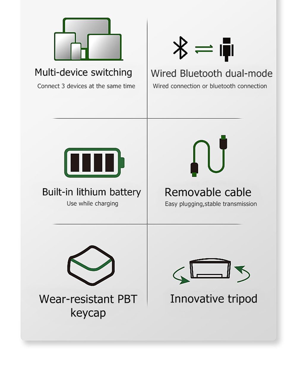 DAREU 60% Mini Mechanical Keyboard Portable 61 Keys Dual-mode Bluetooth Wireless Wired PBT Keycaps Magnetic Tripod Gaming KB DAREU 60% Mini Mechanical Keyboard Portable 61 Keys Dual-mode Bluetooth Wireless Wired PBT Keycaps Magnetic Tripod Gaming KB