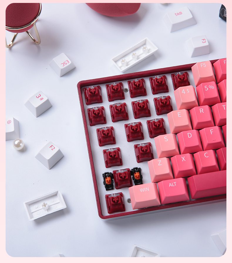 DAREU Mechanical Keyboard 2.4Ghz Wireless BT Wired Tri-mode Connection Hot-swappable PBT Keycaps RGB Backlight for Office Games DAREU Mechanical Keyboard 2.4Ghz Wireless BT Wired Tri-mode Connection Hot-swappable PBT Keycaps RGB Backlight for Office Games