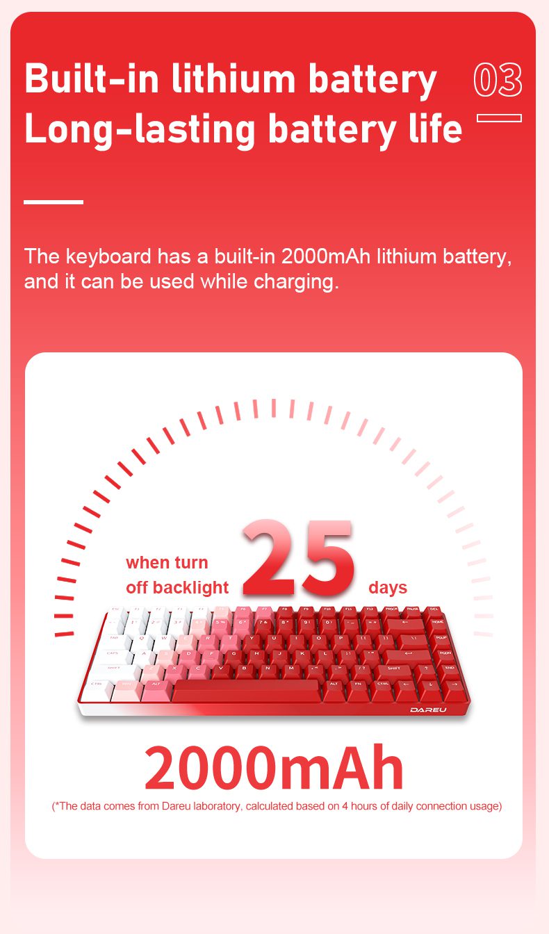 DAREU Mechanical Keyboard 2.4Ghz Wireless BT Wired Tri-mode Connection Hot-swappable PBT Keycaps RGB Backlight for Office Games DAREU a84