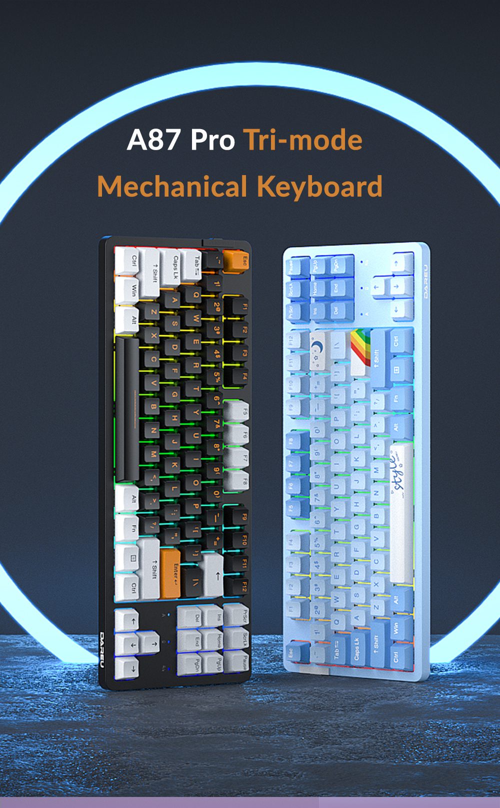 DAREU Gasket Mechanical Keyboard Tri-mode Connect N-Key Rollover Hotswap 87 Keys Wireless Keyboard PBT Keycaps for Gaming DAREU Gasket Mechanical Keyboard Tri-mode Connect N-Key Rollover Hotswap 87 Keys Wireless Keyboard PBT Keycaps for Gaming
