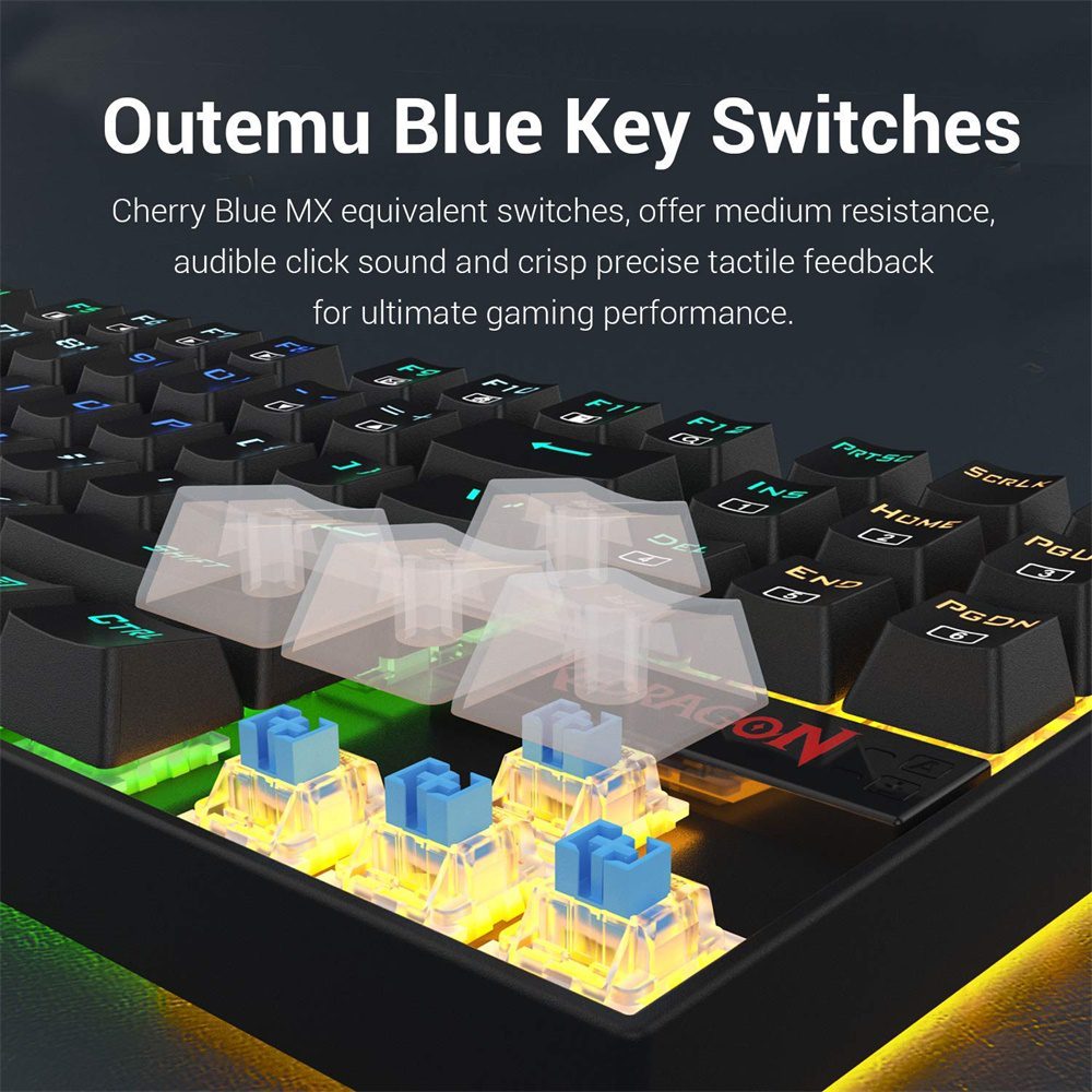 Redragon KUMARA K552 RGB Backlighting 87 Key Blue Switches Wired Mechanical Gaming Keyboard K552RGB For PC Gamers Redragon KUMARA K552 RGB Backlighting 87 Key Blue Switches Wired Mechanical Gaming Keyboard K552RGB For PC Gamers