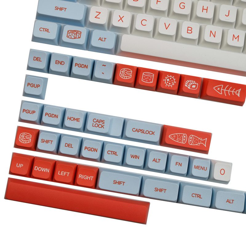 138 Keys/set Salmon Keycaps PBT Dye Subbed Key Caps MDA Profile For Keychron Q1 Q2 K2 65% 75% Anne GH60 GK64 Poker Varmilo