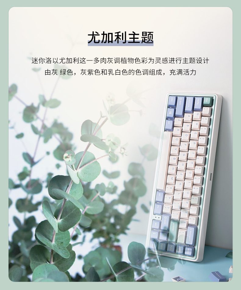 Varmilo minilo eucalyptus dual-mode electrostatic capacitor mechanical keyboard office portable keyboard cherry Varmilo minilo eucalyptus dual-mode electrostatic capacitor mechanical keyboard office portable keyboard cherry