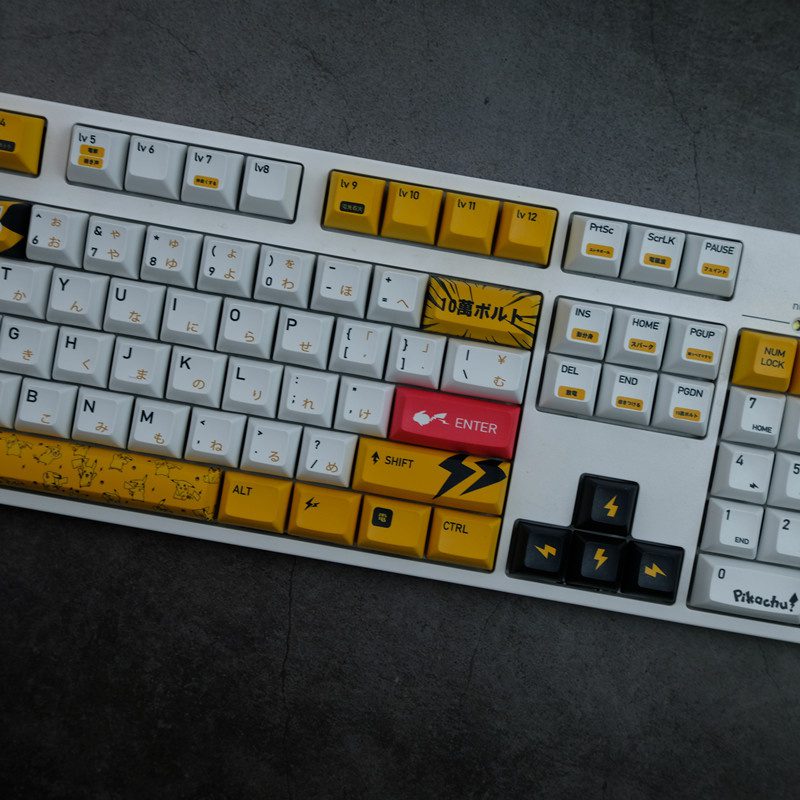 1 Set PKM Pika Keycap PBT Dye Subbed Key Caps Cherry KCA Profile Keycaps For Keychron 75% Varmilo Anne GH60 GK64 Poker HHKB 1 Set PKM Pika Keycap PBT Dye Subbed Key Caps Cherry KCA Profile Keycaps For Keychron 75% Varmilo Anne GH60 GK64 Poker HHKB