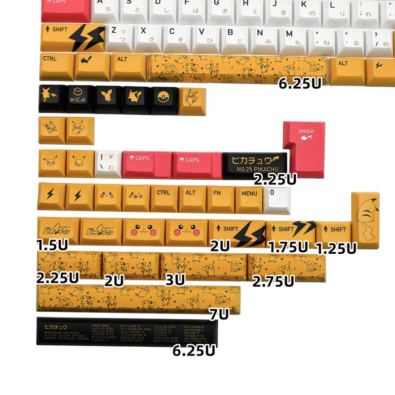 1 Set PKM Pika Keycap PBT Dye Subbed Key Caps Cherry KCA Profile Keycaps For Keychron 75% Varmilo Anne GH60 GK64 Poker HHKB 1 Set PKM Pika Keycap PBT Dye Subbed Key Caps Cherry KCA Profile Keycaps For Keychron 75% Varmilo Anne GH60 GK64 Poker HHKB