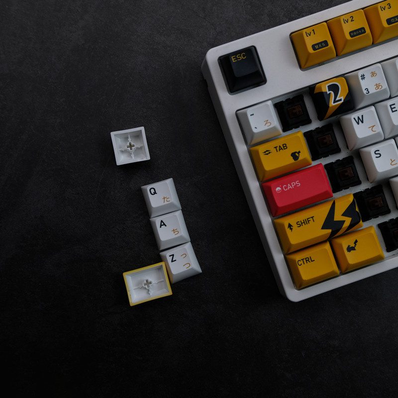 1 Set PKM Pika Keycap PBT Dye Subbed Key Caps Cherry KCA Profile Keycaps For Keychron 75% Varmilo Anne GH60 GK64 Poker HHKB 1 Set PKM Pika Keycap PBT Dye Subbed Key Caps Cherry KCA Profile Keycaps For Keychron 75% Varmilo Anne GH60 GK64 Poker HHKB