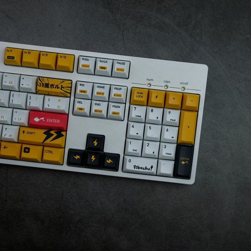 1 Set PKM Pika Keycap PBT Dye Subbed Key Caps Cherry KCA Profile Keycaps For Keychron 75% Varmilo Anne GH60 GK64 Poker HHKB 1 Set PKM Pika Keycap PBT Dye Subbed Key Caps Cherry KCA Profile Keycaps For Keychron 75% Varmilo Anne GH60 GK64 Poker HHKB