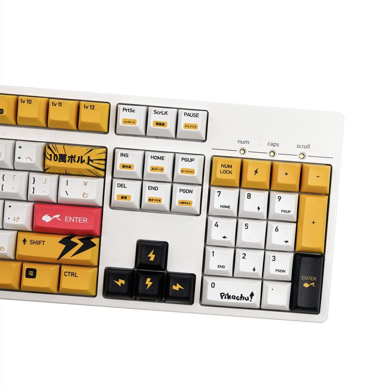 1 Set PKM Pika Keycap PBT Dye Subbed Key Caps Cherry KCA Profile Keycaps For Keychron 75% Varmilo Anne GH60 GK64 Poker HHKB 1 Set PKM Pika Keycap PBT Dye Subbed Key Caps Cherry KCA Profile Keycaps For Keychron 75% Varmilo Anne GH60 GK64 Poker HHKB