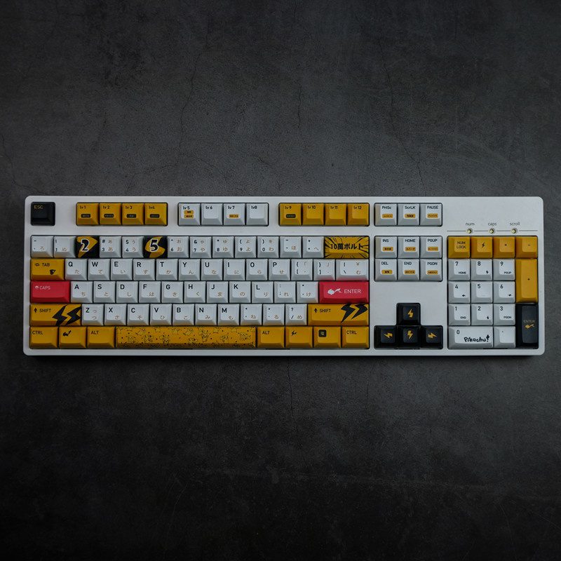 1 Set PKM Pika Keycap PBT Dye Subbed Key Caps Cherry KCA Profile Keycaps For Keychron 75% Varmilo Anne GH60 GK64 Poker HHKB 1 Set PKM Pika Keycap PBT Dye Subbed Key Caps Cherry KCA Profile Keycaps For Keychron 75% Varmilo Anne GH60 GK64 Poker HHKB