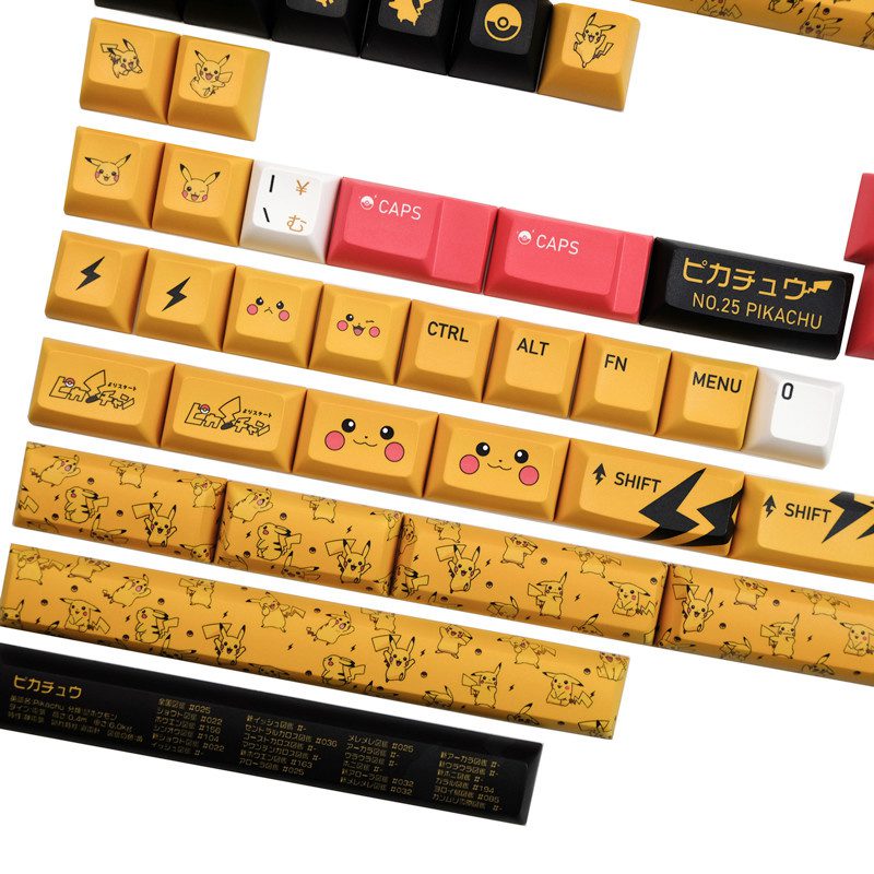 1 Set PKM Pika Keycap PBT Dye Subbed Key Caps Cherry KCA Profile Keycaps For Keychron 75% Varmilo Anne GH60 GK64 Poker HHKB 1 Set PKM Pika Keycap PBT Dye Subbed Key Caps Cherry KCA Profile Keycaps For Keychron 75% Varmilo Anne GH60 GK64 Poker HHKB