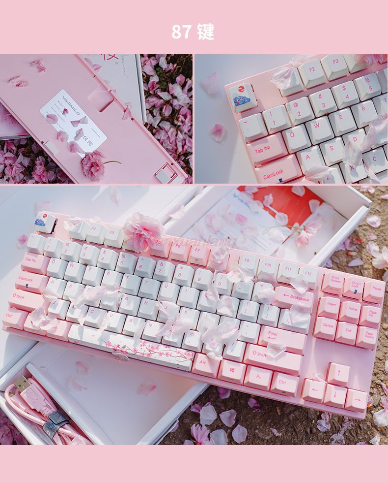 Varmilo Miya Pro68 VA87 VA108 Sakura 68key/87key/108key wired Mechanical Keyboard Cherry MX Switch Game Office Keyboard Varmilo Miya Pro68 VA87 VA108 Sakura 68key/87key/108key wired Mechanical Keyboard Cherry MX Switch Game Office Keyboard