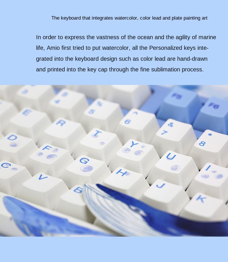 Varmilo Sea Melody mechanical keyboard 68key/87key/108key dual mode wired + Bluetooth 5.0 office gaming keyboard Varmilo Sea Melody mechanical keyboard 68key/87key/108key dual mode wired + Bluetooth 5.0 office gaming keyboard