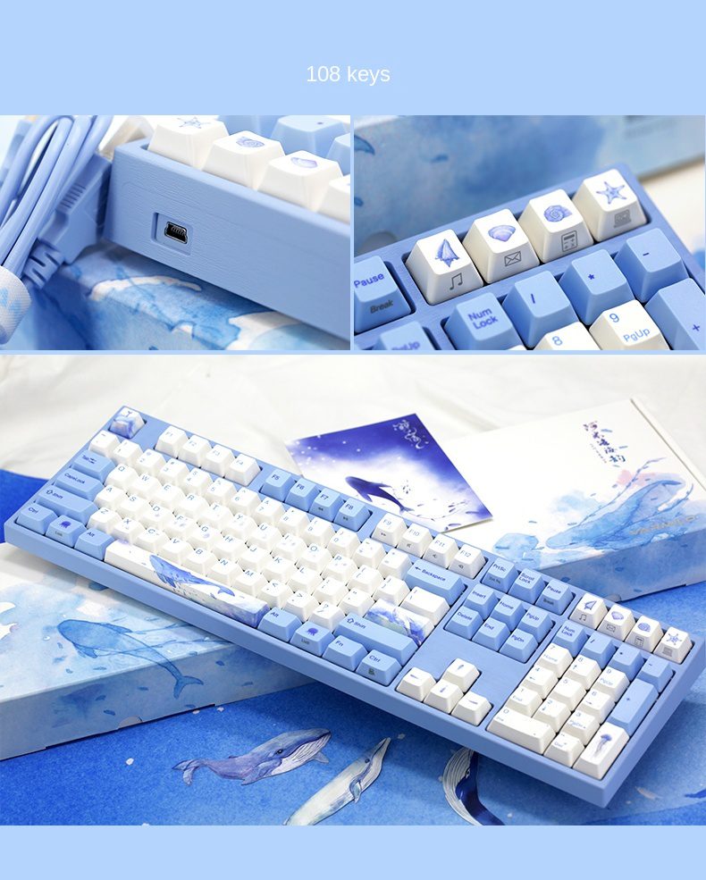 Varmilo Sea Melody mechanical keyboard 68key/87key/108key dual mode wired + Bluetooth 5.0 office gaming keyboard Varmilo Sea Melody mechanical keyboard 68key/87key/108key dual mode wired + Bluetooth 5.0 office gaming keyboard