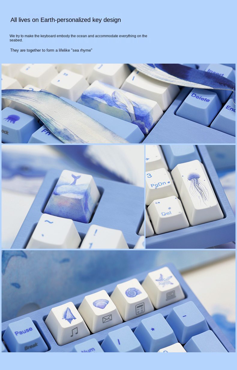 Varmilo Sea Melody mechanical keyboard 68key/87key/108key dual mode wired + Bluetooth 5.0 office gaming keyboard Varmilo Sea Melody mechanical keyboard 68key/87key/108key dual mode wired + Bluetooth 5.0 office gaming keyboard