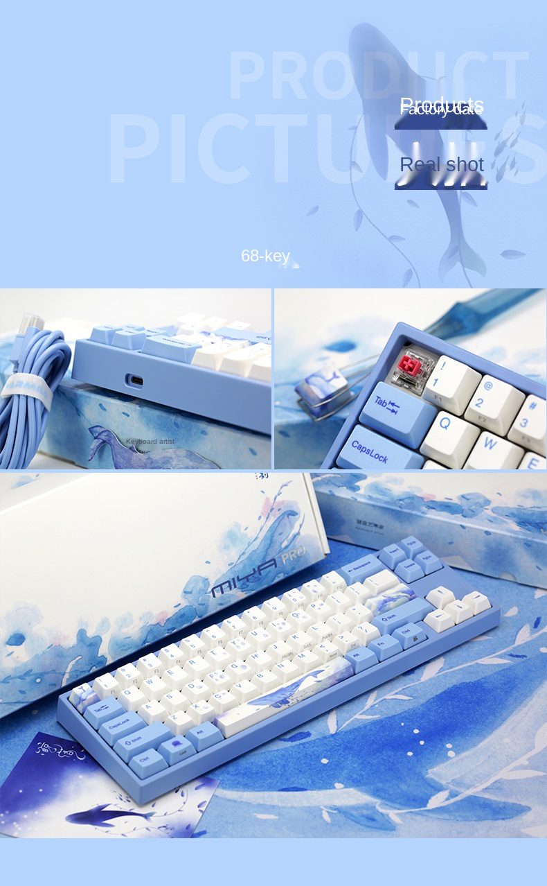 Varmilo Sea Melody mechanical keyboard 68key/87key/108key dual mode wired + Bluetooth 5.0 office gaming keyboard Varmilo Sea Melody mechanical keyboard 68key/87key/108key dual mode wired + Bluetooth 5.0 office gaming keyboard