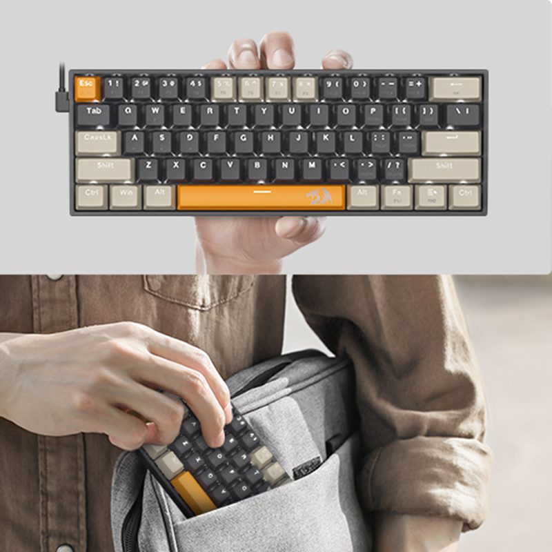 Redragon K606 USB Mini Mechanical Gaming Keyboard Brown Switch 61 Keys Wired Detachable Cable,Portable for travel Redragon K606 USB Mini Mechanical Gaming Keyboard Brown Switch 61 Keys Wired Detachable Cable,Portable for travel