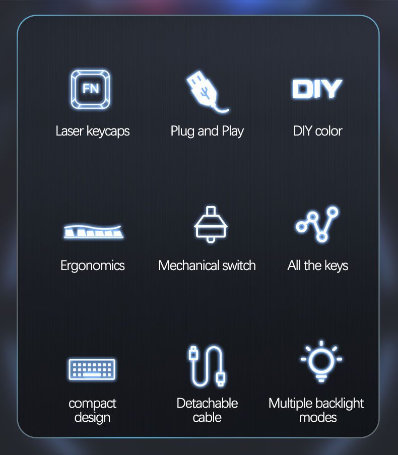 Redragon K606 USB Mini Mechanical Gaming Keyboard Brown Switch 61 Keys Wired Detachable Cable,Portable for travel Redragon K606 USB Mini Mechanical Gaming Keyboard Brown Switch 61 Keys Wired Detachable Cable,Portable for travel