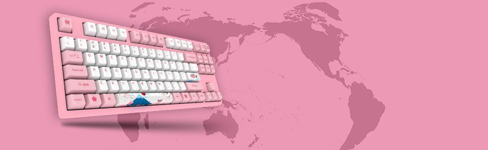 Akko 3087 V2 World Tour-Tokyo R1 Mechanical Gaming Keyboard Wired TKL 87-Key with OEM Profile PBT Dye-Sub Keycaps N-key Rollover