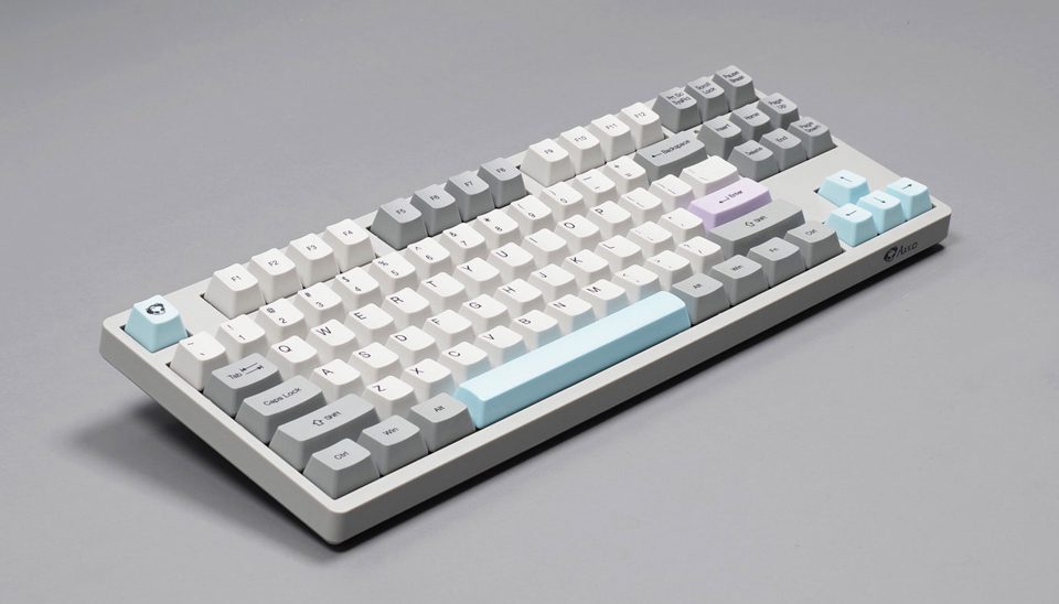 Akko 3087 V2 Silent Muted Gray Mechanical Gaming Keyboard Wired USB-Type C 87-Key TKL with OEM Profile PBT Dye-Sub Keycaps