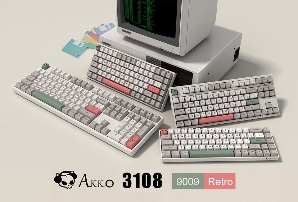 Akko 3108 V2 9009 Retro Full-Size Mechanical Gaming Keyboard Wired 108-key with OEM/Cherry Profile PBT Double-Shot Keycaps Akko 3108 V2 9009 Retro Full-Size Mechanical Gaming Keyboard Wired 108-key with OEM/Cherry Profile PBT Double-Shot Keycaps