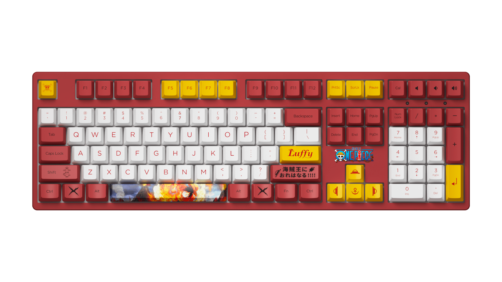Akko 3108 V2 One Piece-Luffy Full-Size Mechanical Gaming Keyboard Wired 108-key with OEM Profile PBT Dye-Sublimation Keycaps
