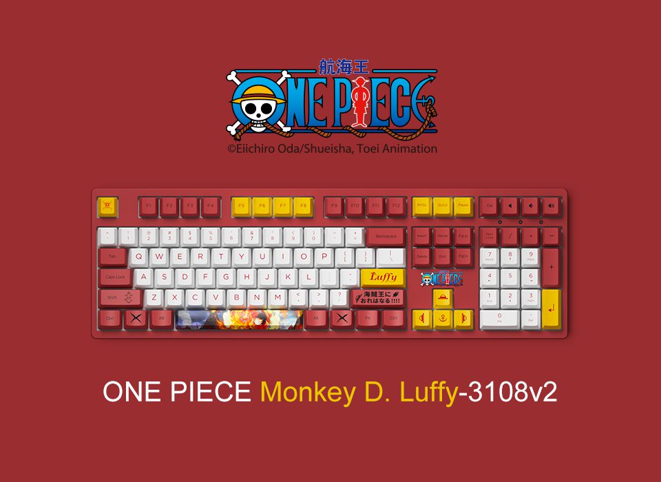 Akko 3108 V2 One Piece-Luffy Full-Size Mechanical Gaming Keyboard Wired 108-key with OEM Profile PBT Dye-Sublimation Keycaps Akko 3108 V2 One Piece-Luffy Full-Size Mechanical Gaming Keyboard Wired 108-key with OEM Profile PBT Dye-Sublimation Keycaps