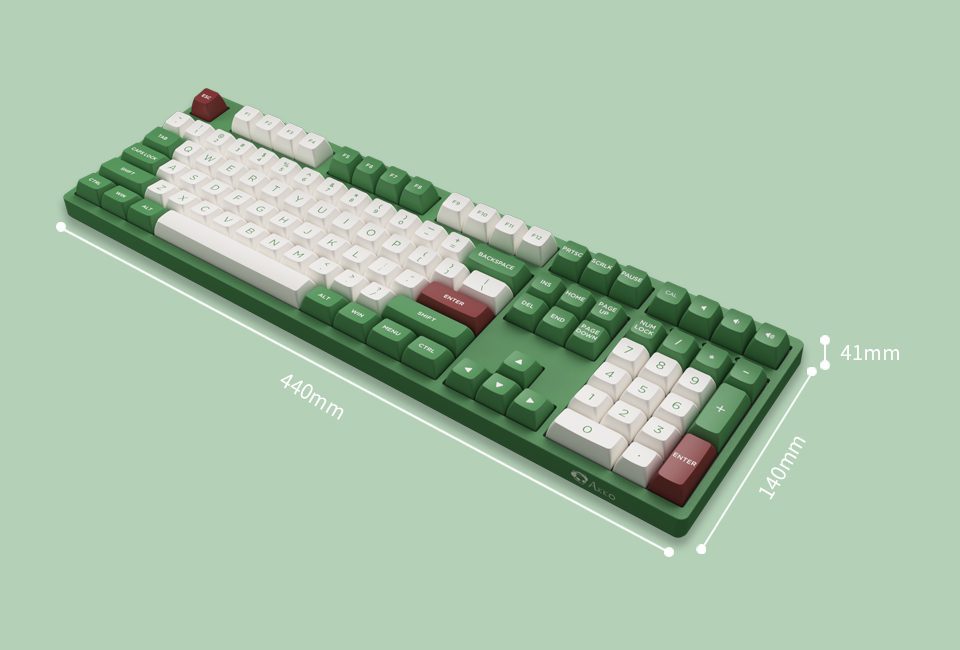 Akko 3108 V2 Matcha Red Bean Full-Size Mechanical Gaming Keyboard Wired 108-key with OSA Profile PBT Double-Shot Keycaps