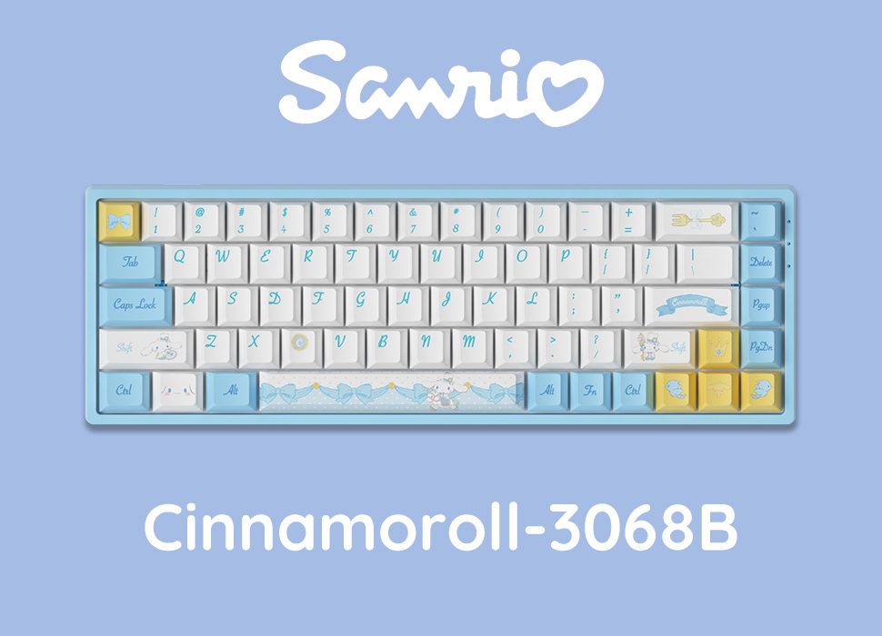 Akko 3068B Cinnamorol RGB Backlit Hot-Swap Wireless Mechanical Gaming Keyboard 68-Key Multi-Modes BT 5.0/2.4GHz/Type-C OEM