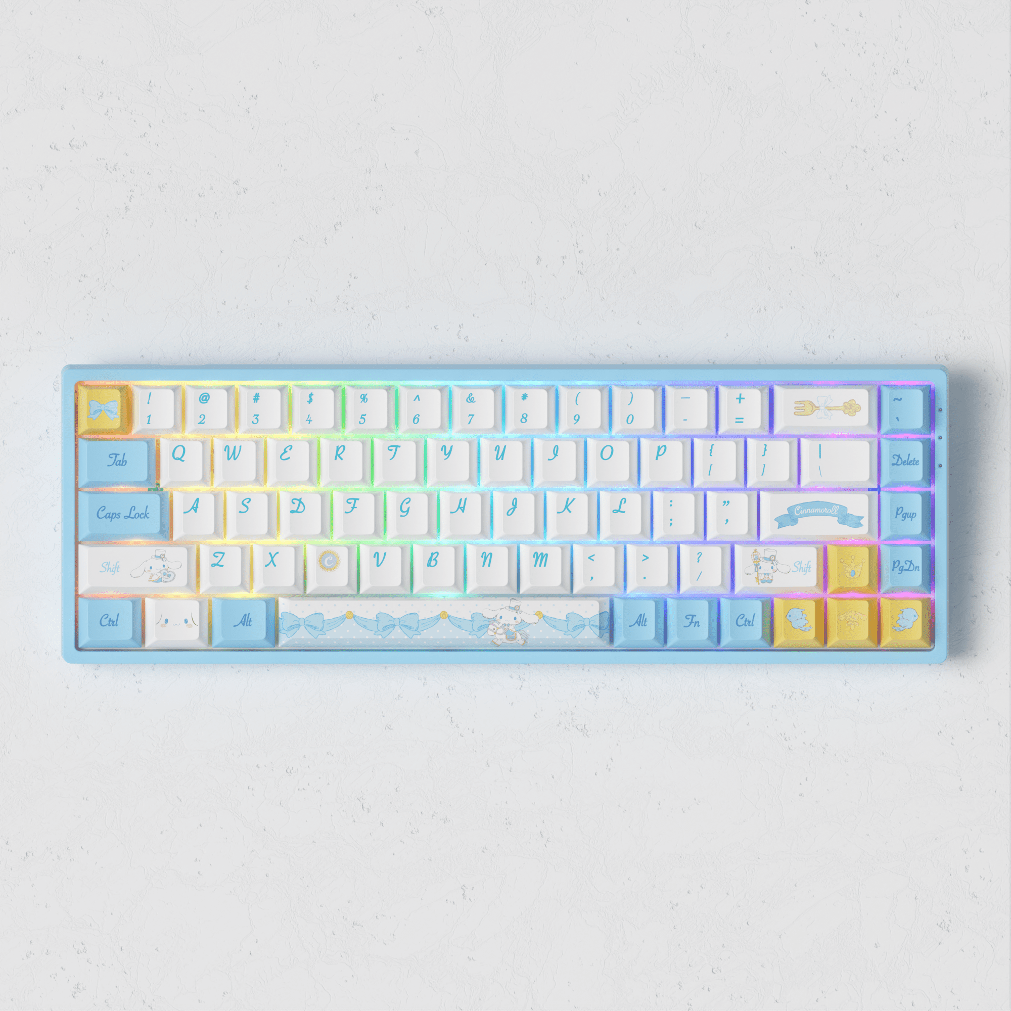 Akko 3068B Cinnamorol RGB Backlit Hot-Swap Wireless Mechanical Gaming Keyboard 68-Key Multi-Modes BT 5.0/2.4GHz/Type-C OEM