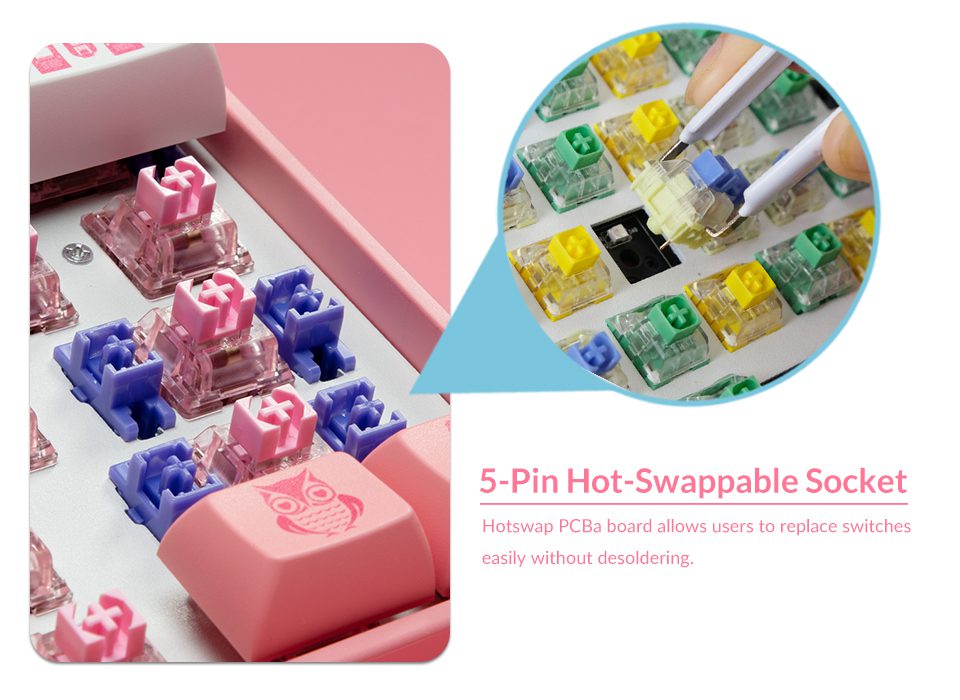 Akko 3068B Plus World Tour Tokyo R2 OSA RGB Hot-Swap Wireless Mechanical Gaming Keyboard 68-Key Multi-Modes BT 5.0/2.4GHz/Type-C