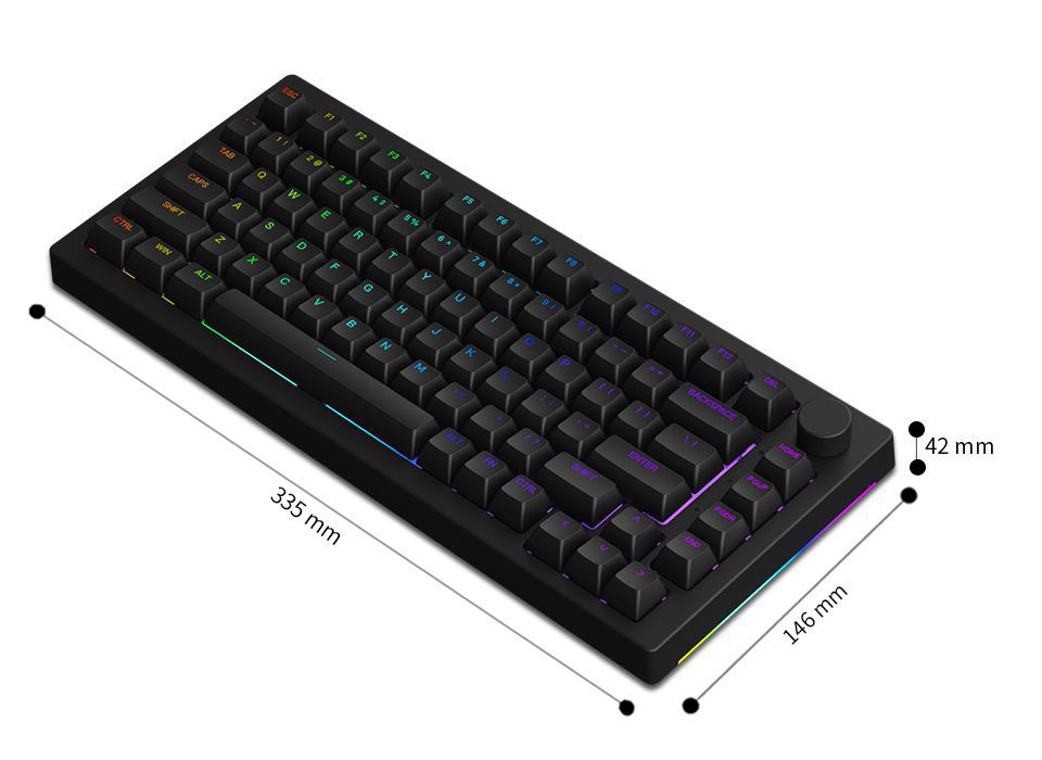 Akko 5075S Shine-through Black/White RGB Backlit LED Mechanical Gaming Keyboard 82-Key Knob Hot-swap USB Wired ASA Double-shot Akko 5075S Shine-through Black/White RGB Backlit LED Mechanical Gaming Keyboard 82-Key Knob Hot-swap USB Wired ASA Double-shot