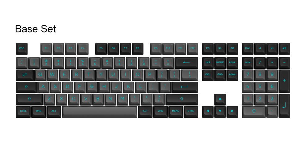 Akko Black & Cyan 197-Key ASA Profile Keycaps Set PBT Double-shot Full Keycaps Set with Custom Box Akko Black & Cyan 197-Key ASA Profile Keycaps Set PBT Double-shot Full Keycaps Set with Custom Box