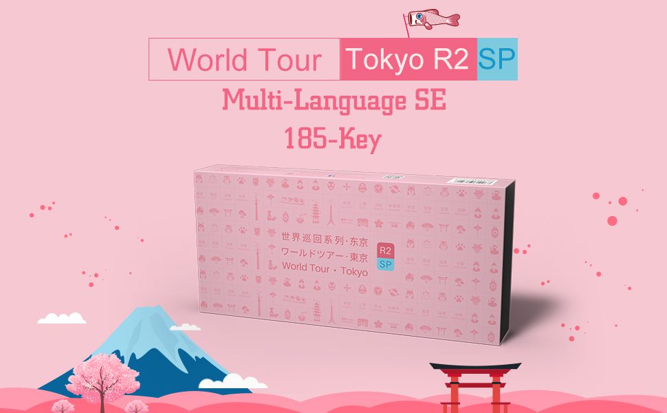 AKKO World Tour Tokyo R2 Multi-Language SE 185-Key Cherry Profile Keycap Set PBT Dye-Sublimation Full Keycaps Set AKKO World Tour Tokyo R2 Multi-Language SE 185-Key Cherry Profile Keycap Set PBT Dye-Sublimation Full Keycaps Set