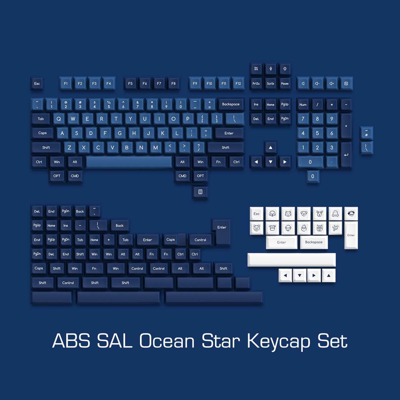 Akko BOW / WOB / Ocean Star / Black&Gold Keycap Set SAL Profile 195-key ANSI/ISO Layout ABS Key Caps for MX Mechanical Keyboards Akko BOW / WOB / Ocean Star / Black&Gold Keycap Set SAL Profile 195-key ANSI/ISO Layout ABS Key Caps for MX Mechanical Keyboards