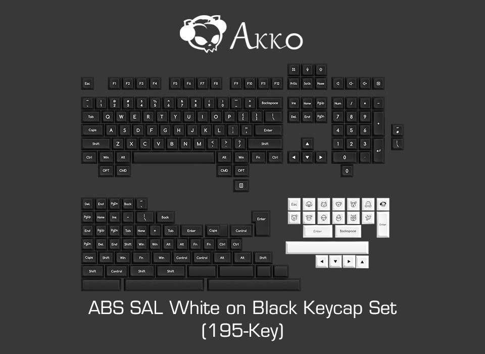 Akko BOW / WOB / Ocean Star / Black&Gold Keycap Set SAL Profile 195-key ANSI/ISO Layout ABS Key Caps for MX Mechanical Keyboards Akko BOW / WOB / Ocean Star / Black&Gold Keycap Set SAL Profile 195-key ANSI/ISO Layout ABS Key Caps for MX Mechanical Keyboards