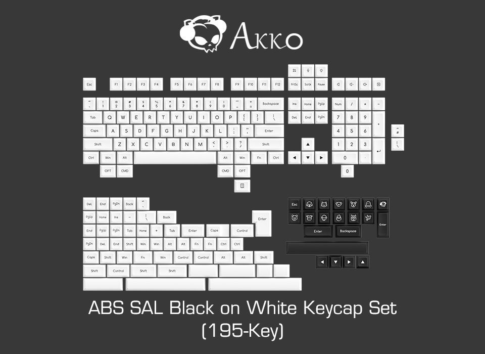 Akko BOW / WOB / Ocean Star / Black&Gold Keycap Set SAL Profile 195-key ANSI/ISO Layout ABS Key Caps for MX Mechanical Keyboards Akko BOW / WOB / Ocean Star / Black&Gold Keycap Set SAL Profile 195-key ANSI/ISO Layout ABS Key Caps for MX Mechanical Keyboards