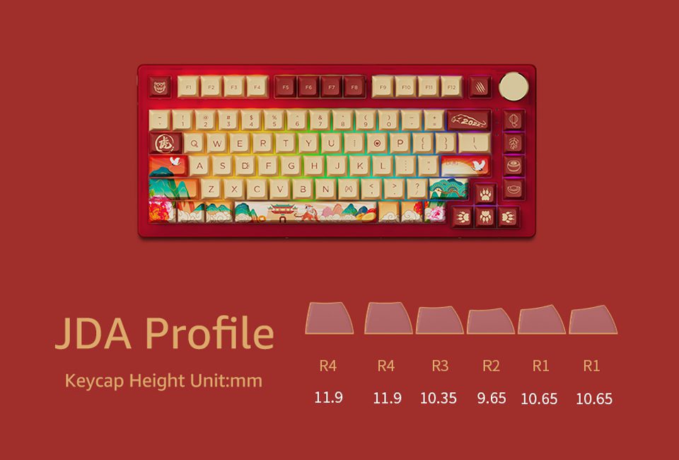 Akko PC75B Plus Year of Tiger limited Wireless Mechanical Gaming Keyboard Multi-Modes BT 5.0/2.4GHz/Type-C JDA Dye-Sub Keycaps Akko PC75B Plus Year of Tiger limited Wireless Mechanical Gaming Keyboard Multi-Modes BT 5.0/2.4GHz/Type-C JDA Dye-Sub Keycaps