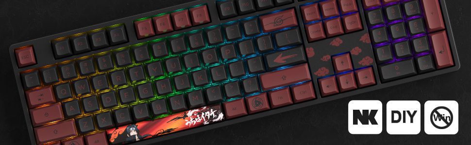 Akko 5108S Uchiha Itachi Full-Size Wired Hot-Swap Mechanical Gaming Keyboard RGB Backlit 108-key JDA PBT Dye-Sub Keycaps Akko 5108S Uchiha Itachi Full-Size Wired Hot-Swap Mechanical Gaming Keyboard RGB Backlit 108-key JDA PBT Dye-Sub Keycaps