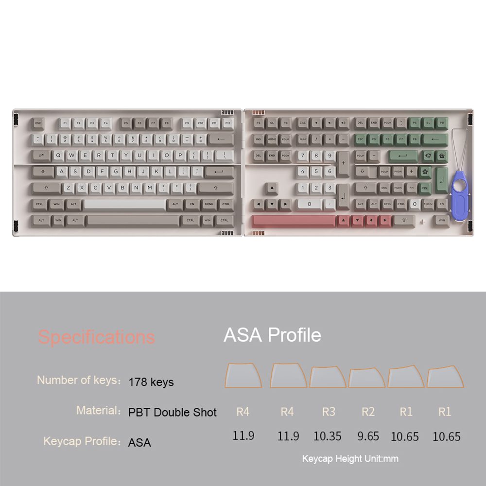 AKKO 9009 Retro 178-Key ASA Profile/177-Key Cherry Profile Keycaps Set PBT Double-shot Full Keycaps Set with Custom Box AKKO 9009 Retro 178-Key ASA Profile/177-Key Cherry Profile Keycaps Set PBT Double-shot Full Keycaps Set with Custom Box