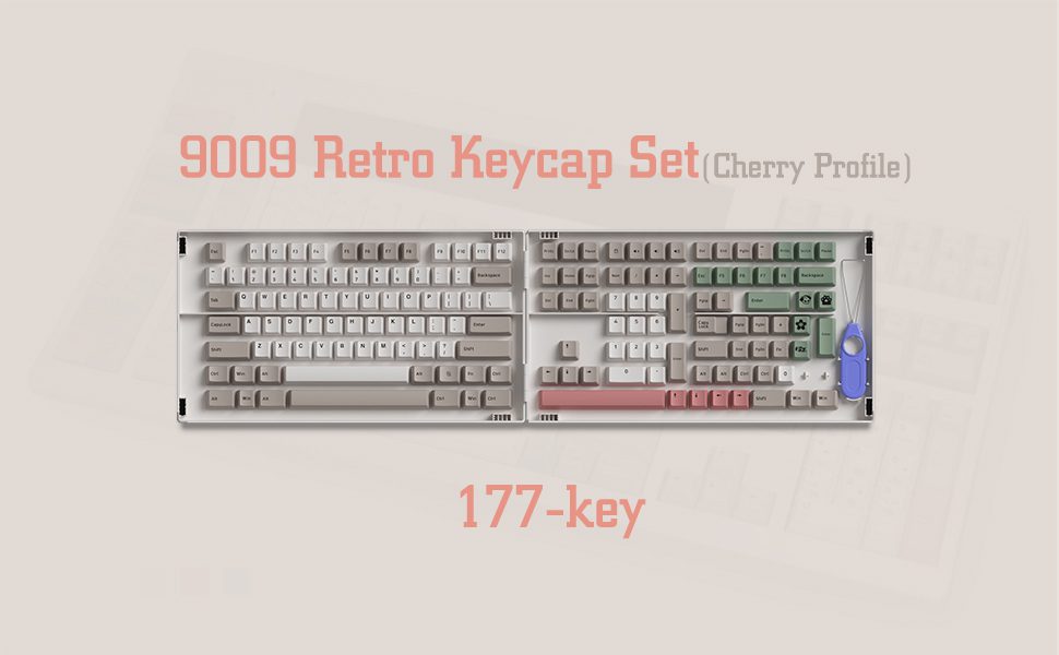 AKKO 9009 Retro 178-Key ASA Profile/177-Key Cherry Profile Keycaps Set PBT Double-shot Full Keycaps Set with Custom Box AKKO 9009 Retro 178-Key ASA Profile/177-Key Cherry Profile Keycaps Set PBT Double-shot Full Keycaps Set with Custom Box