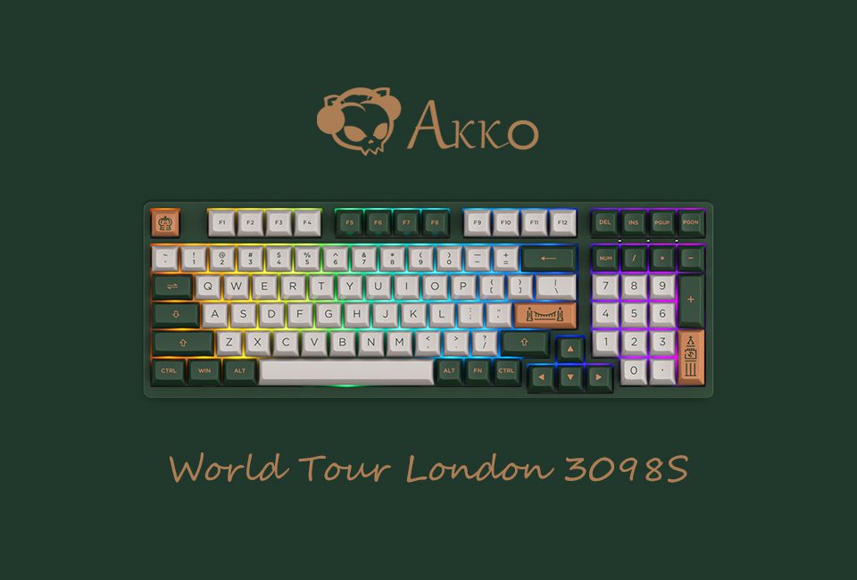 Akko 3098S World Tour London RGB Backlit Hot-Swap Mechanical Gaming Keyboard Wired 98-Key PBT Double-shot ASA Profile Keycaps Akko 3098S World Tour London RGB Backlit Hot-Swap Mechanical Gaming Keyboard Wired 98-Key PBT Double-shot ASA Profile Keycaps