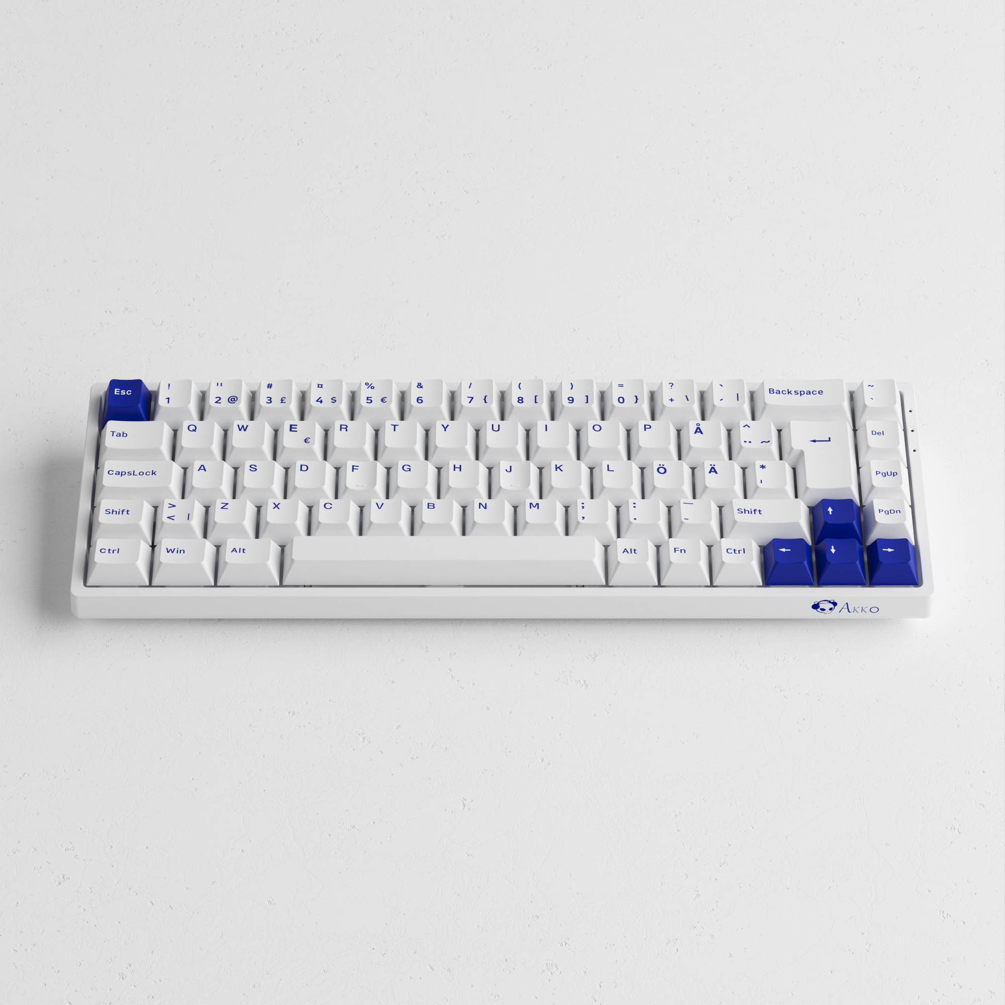 Akko 3068B Plus Blue on White ISO DE/UK/Nordic Layout RGB Hot-Swap Wireless Mechanical Gaming Keyboard BT 5.0/2.4Ghz/USB-C