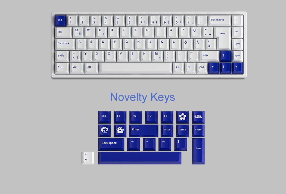 Akko 3068B Plus Blue on White ISO DE/UK/Nordic Layout RGB Hot-Swap Wireless Mechanical Gaming Keyboard BT 5.0/2.4Ghz/USB-C Akko 3068B Plus Blue on White ISO DE/UK/Nordic Layout RGB Hot-Swap Wireless Mechanical Gaming Keyboard BT 5.0/2.4Ghz/USB-C