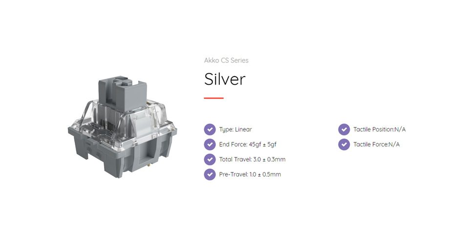 45 Pieces AKKO CS Switch Rose Red/Lavender Purple/Vintage White/Matcha Green/Ocean Blue/Radiant Red 3 Pin Switches DIY Original