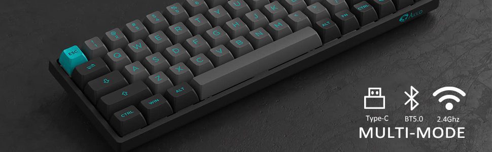 Akko 3068B Plus Black&Cyan RGB Backlit Hot-Swap Wireless Mechanical Gaming Keyboard 68-Key Multi-Modes BT 5.0/2.4GHz/USB Type-C Akko 3068B Plus Black&Cyan RGB Backlit Hot-Swap Wireless Mechanical Gaming Keyboard 68-Key Multi-Modes BT 5.0/2.4GHz/USB Type-C